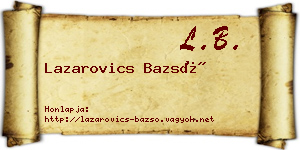 Lazarovics Bazsó névjegykártya